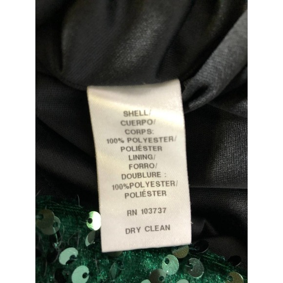 Donna Morgan Sequin Dress Sheath Green 2 - Picture 8 of 10